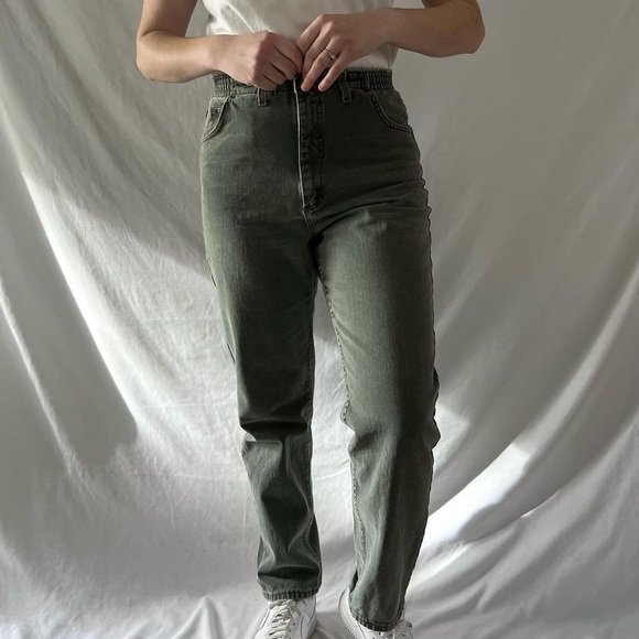 Vintage Dark Sage Green Lee Jeans - Picture 2 of 6
